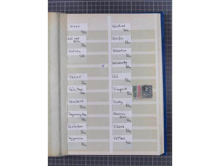 1850/1916 (ca.), Stempelsammlung auf losen Marken nach Orten geordnet, dazu Lombardei Venetien, Feldpost und Levante ungebrau