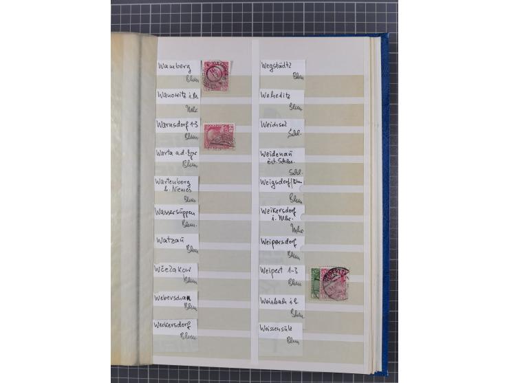 1850/1916 (ca.), Stempelsammlung auf losen Marken nach Orten geordnet, dazu Lombardei Venetien, Feldpost und Levante ungebrau