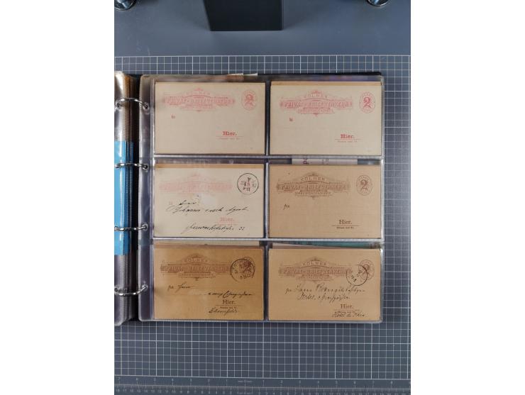 Köln: 1886/1900, ca. 100 Briefe, Karten und ungebrauchte/gebrauchte Ganzsachen sowie Formulare (u.a. “Abmeldung (Duplikat” un