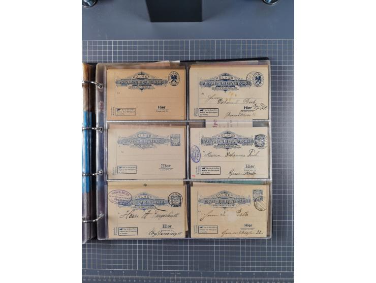 Köln: 1886/1900, ca. 100 Briefe, Karten und ungebrauchte/gebrauchte Ganzsachen sowie Formulare (u.a. “Abmeldung (Duplikat” un