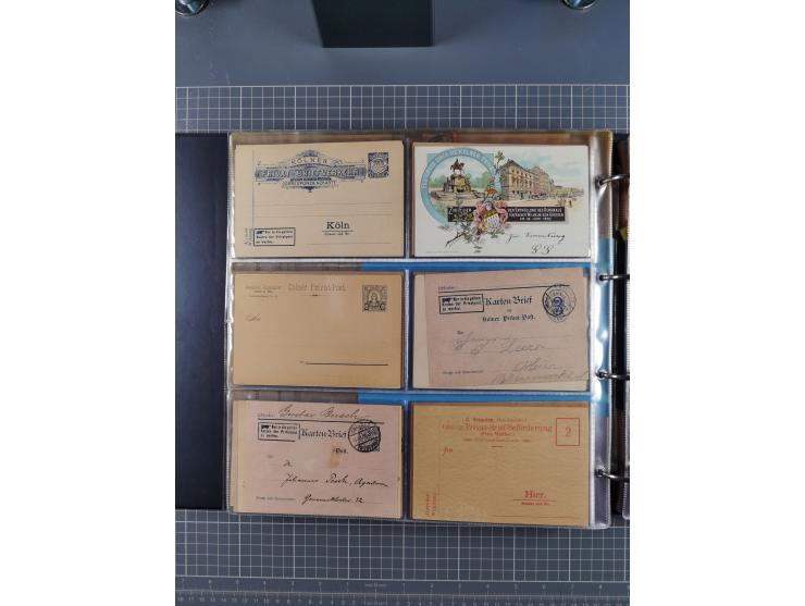 Köln: 1886/1900, ca. 100 Briefe, Karten und ungebrauchte/gebrauchte Ganzsachen sowie Formulare (u.a. “Abmeldung (Duplikat” un