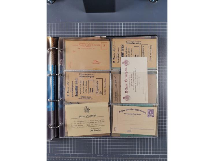 Köln: 1886/1900, ca. 100 Briefe, Karten und ungebrauchte/gebrauchte Ganzsachen sowie Formulare (u.a. “Abmeldung (Duplikat” un