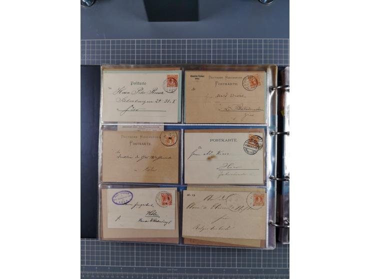 Köln: 1886/1900, ca. 100 Briefe, Karten und ungebrauchte/gebrauchte Ganzsachen sowie Formulare (u.a. “Abmeldung (Duplikat” un