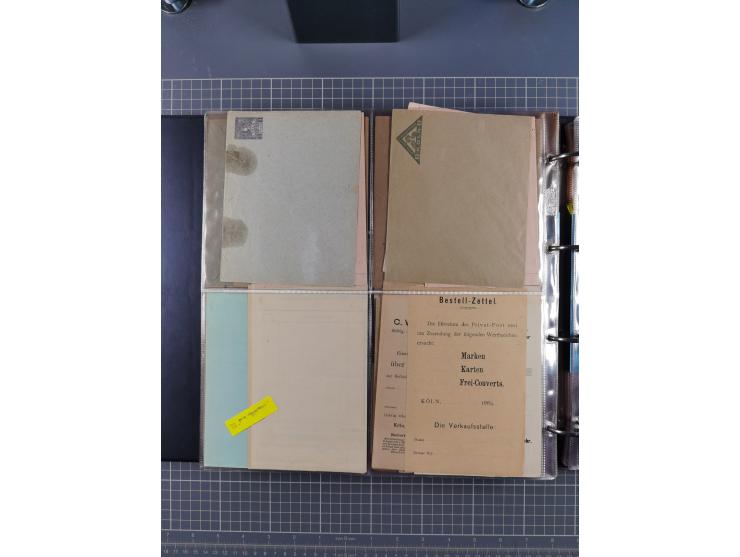 Köln: 1886/1900, ca. 100 Briefe, Karten und ungebrauchte/gebrauchte Ganzsachen sowie Formulare (u.a. “Abmeldung (Duplikat” un