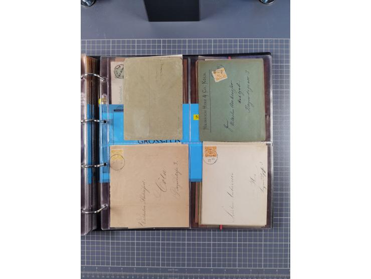 Köln: 1886/1900, ca. 100 Briefe, Karten und ungebrauchte/gebrauchte Ganzsachen sowie Formulare (u.a. “Abmeldung (Duplikat” un