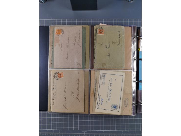 Köln: 1886/1900, ca. 100 Briefe, Karten und ungebrauchte/gebrauchte Ganzsachen sowie Formulare (u.a. “Abmeldung (Duplikat” un