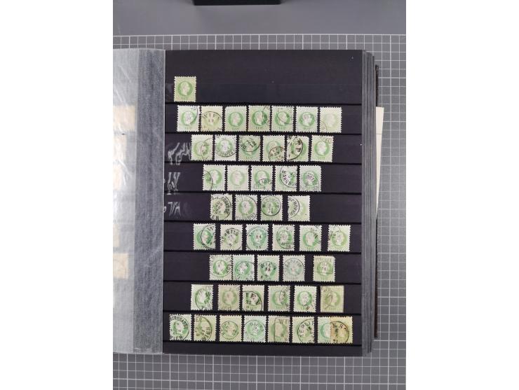 1850/1958 (ca.), reichhaltiger ungebrauchter und gestempelter Doubletten-Bestand, mit einigen Briefen, die erste Ausgabe mit 