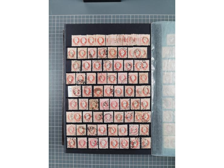 1850/1958 (ca.), reichhaltiger ungebrauchter und gestempelter Doubletten-Bestand, mit einigen Briefen, die erste Ausgabe mit 