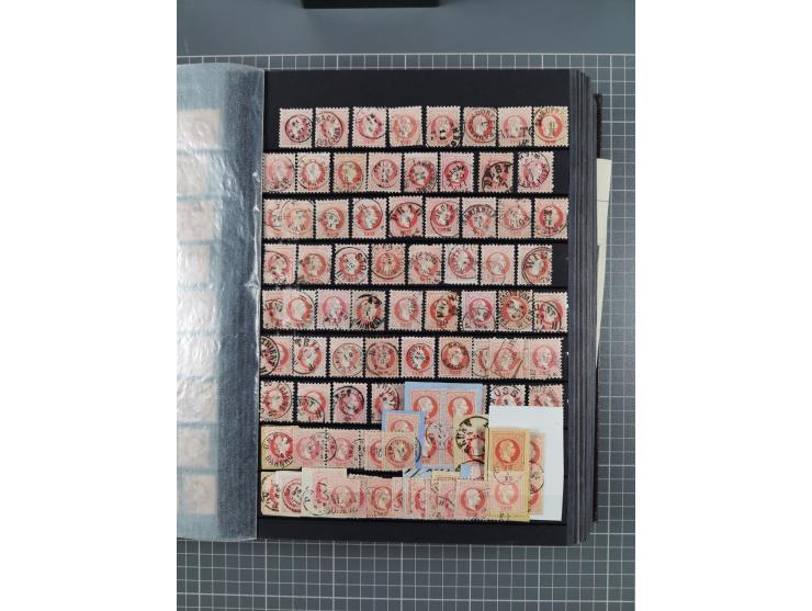 1850/1958 (ca.), reichhaltiger ungebrauchter und gestempelter Doubletten-Bestand, mit einigen Briefen, die erste Ausgabe mit 