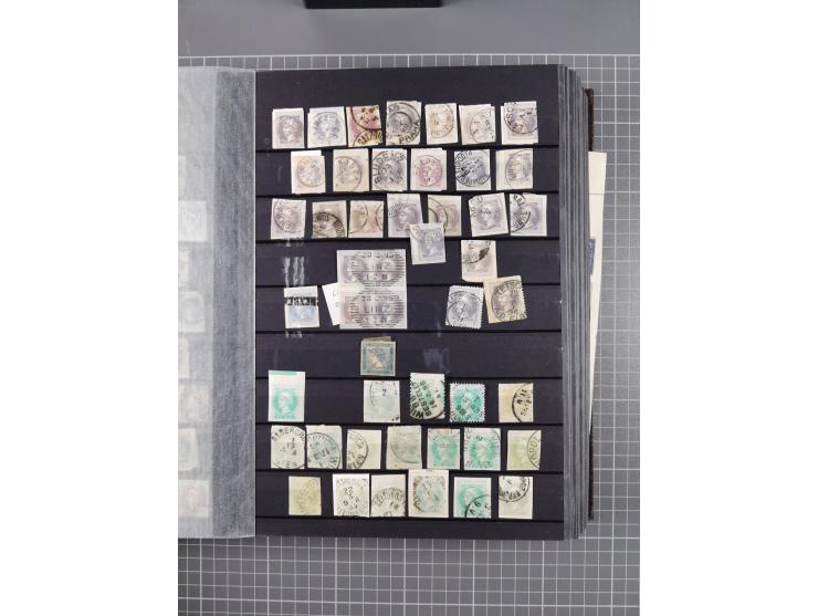 1850/1958 (ca.), reichhaltiger ungebrauchter und gestempelter Doubletten-Bestand, mit einigen Briefen, die erste Ausgabe mit 