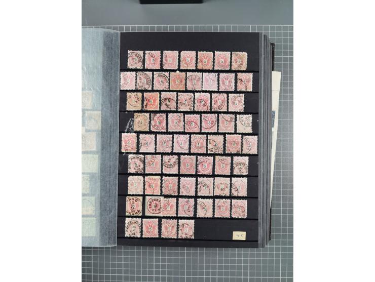 1850/1958 (ca.), reichhaltiger ungebrauchter und gestempelter Doubletten-Bestand, mit einigen Briefen, die erste Ausgabe mit 