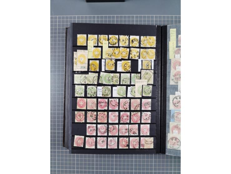 1850/1958 (ca.), reichhaltiger ungebrauchter und gestempelter Doubletten-Bestand, mit einigen Briefen, die erste Ausgabe mit 