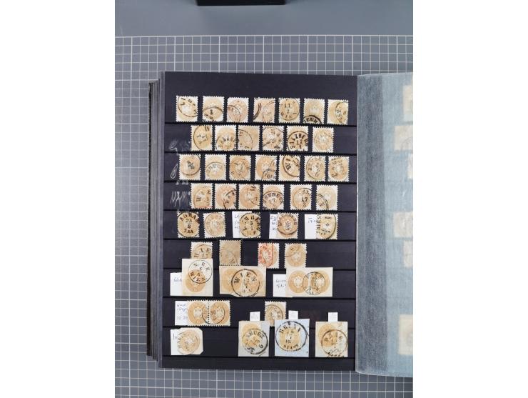 1850/1958 (ca.), reichhaltiger ungebrauchter und gestempelter Doubletten-Bestand, mit einigen Briefen, die erste Ausgabe mit 