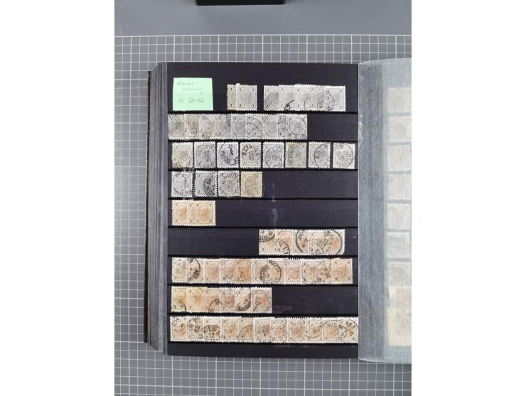 1850/1958 (ca.), reichhaltiger ungebrauchter und gestempelter Doubletten-Bestand, mit einigen Briefen, die erste Ausgabe mit 