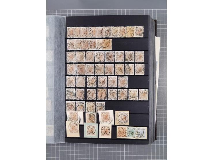 1850/1958 (ca.), reichhaltiger ungebrauchter und gestempelter Doubletten-Bestand, mit einigen Briefen, die erste Ausgabe mit 