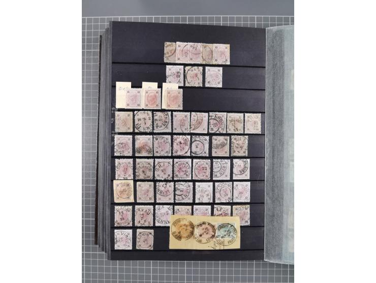 1850/1958 (ca.), reichhaltiger ungebrauchter und gestempelter Doubletten-Bestand, mit einigen Briefen, die erste Ausgabe mit 