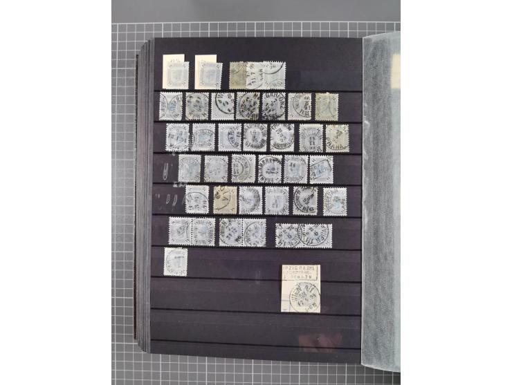 1850/1958 (ca.), reichhaltiger ungebrauchter und gestempelter Doubletten-Bestand, mit einigen Briefen, die erste Ausgabe mit 