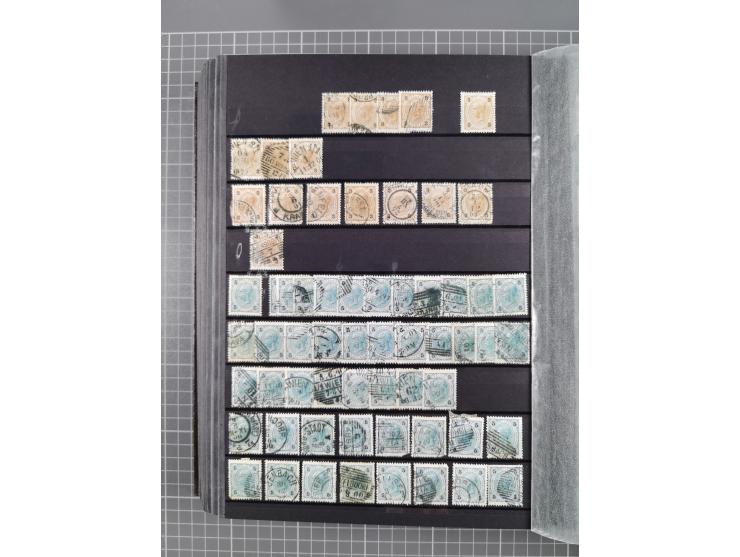 1850/1958 (ca.), reichhaltiger ungebrauchter und gestempelter Doubletten-Bestand, mit einigen Briefen, die erste Ausgabe mit 