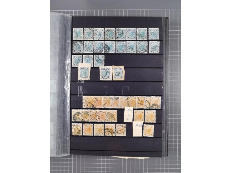 1850/1958 (ca.), reichhaltiger ungebrauchter und gestempelter Doubletten-Bestand, mit einigen Briefen, die erste Ausgabe mit 