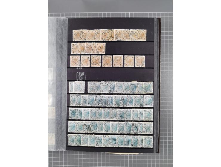 1850/1958 (ca.), reichhaltiger ungebrauchter und gestempelter Doubletten-Bestand, mit einigen Briefen, die erste Ausgabe mit 