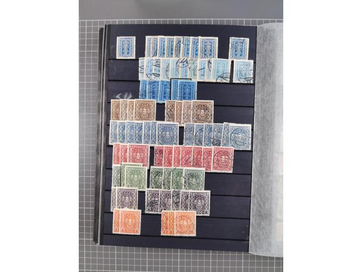 1850/1958 (ca.), reichhaltiger ungebrauchter und gestempelter Doubletten-Bestand, mit einigen Briefen, die erste Ausgabe mit 