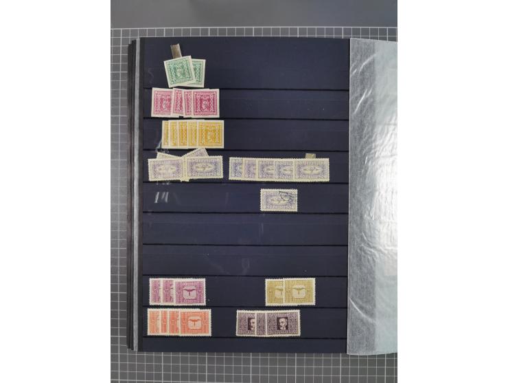 1850/1958 (ca.), reichhaltiger ungebrauchter und gestempelter Doubletten-Bestand, mit einigen Briefen, die erste Ausgabe mit 