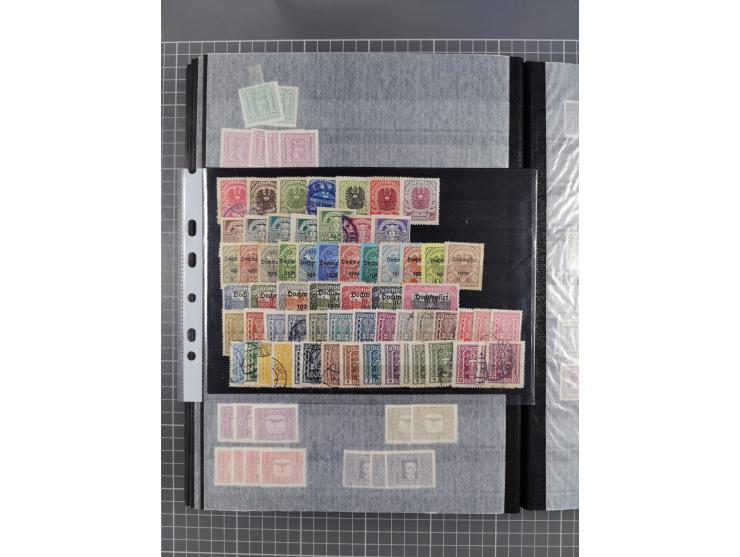 1850/1958 (ca.), reichhaltiger ungebrauchter und gestempelter Doubletten-Bestand, mit einigen Briefen, die erste Ausgabe mit 