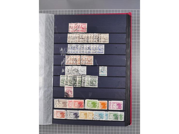 1850/1958 (ca.), reichhaltiger ungebrauchter und gestempelter Doubletten-Bestand, mit einigen Briefen, die erste Ausgabe mit 