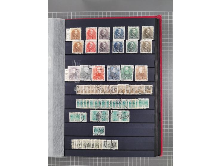 1850/1958 (ca.), reichhaltiger ungebrauchter und gestempelter Doubletten-Bestand, mit einigen Briefen, die erste Ausgabe mit 