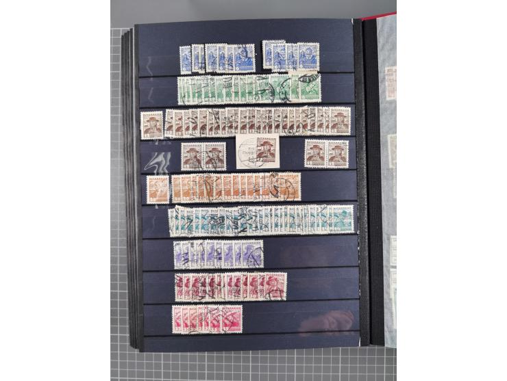 1850/1958 (ca.), reichhaltiger ungebrauchter und gestempelter Doubletten-Bestand, mit einigen Briefen, die erste Ausgabe mit 