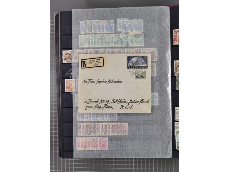 1850/1958 (ca.), reichhaltiger ungebrauchter und gestempelter Doubletten-Bestand, mit einigen Briefen, die erste Ausgabe mit 