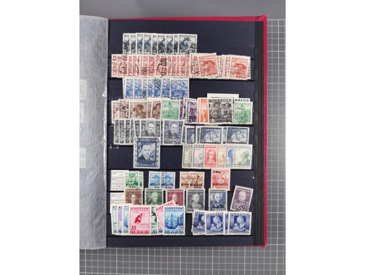 1850/1958 (ca.), reichhaltiger ungebrauchter und gestempelter Doubletten-Bestand, mit einigen Briefen, die erste Ausgabe mit 