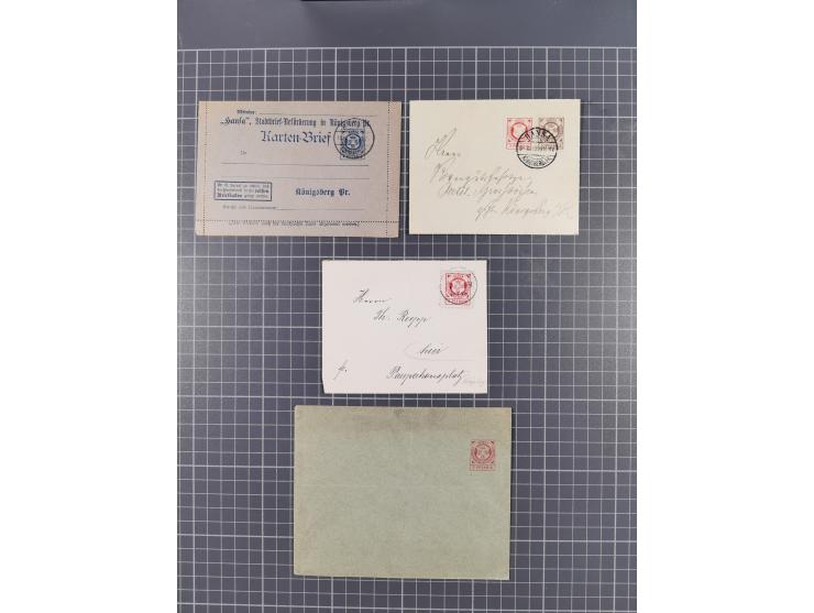 Königsberg-Hansa:1894/1900, Partie mit 11 Briefen, ungebrauchten und gebrauchten Ganzsachen sowie eine Briefvorderseite mit M