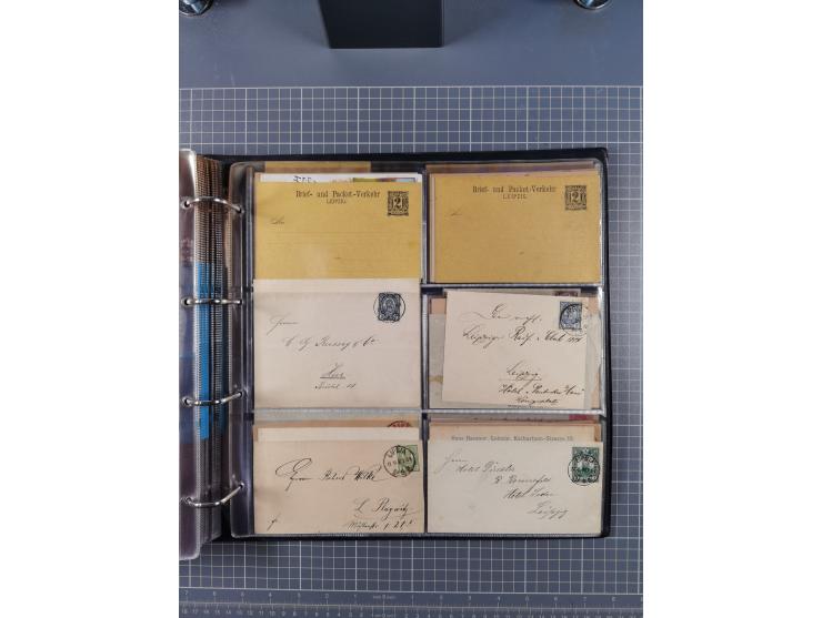 Leipzig: 1892/1900, über 100 Briefe, Karten und ungebrauchte und gebrauchte Ganzsachenkarten von fast allen Anstalten mit Sch