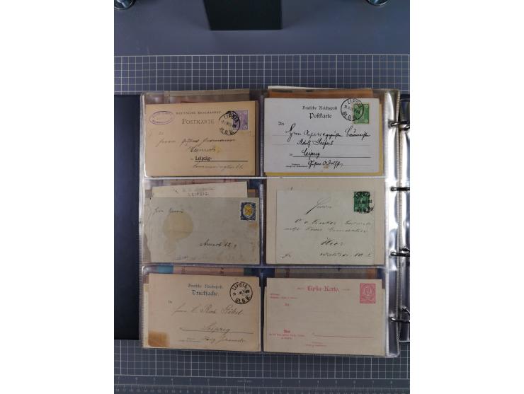Leipzig: 1892/1900, über 100 Briefe, Karten und ungebrauchte und gebrauchte Ganzsachenkarten von fast allen Anstalten mit Sch