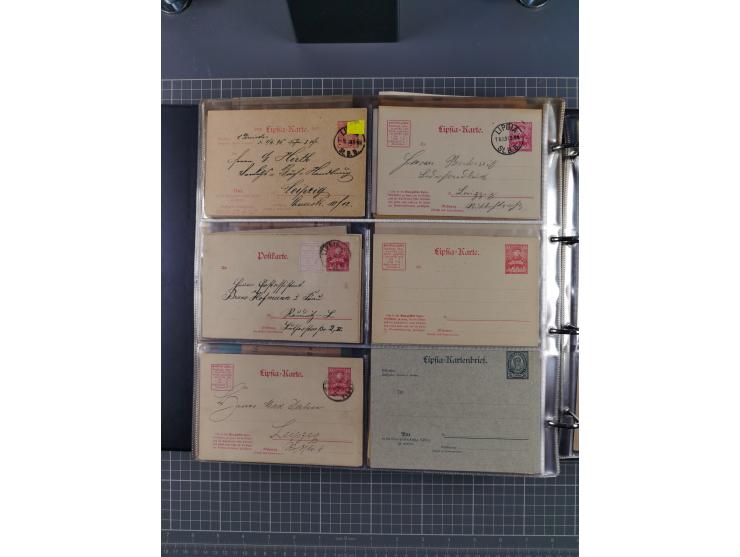 Leipzig: 1892/1900, über 100 Briefe, Karten und ungebrauchte und gebrauchte Ganzsachenkarten von fast allen Anstalten mit Sch