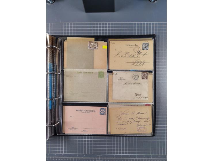 Leipzig: 1892/1900, über 100 Briefe, Karten und ungebrauchte und gebrauchte Ganzsachenkarten von fast allen Anstalten mit Sch