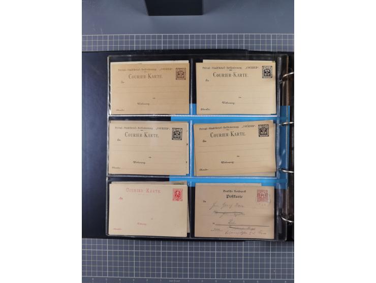 Magdeburg-Courier: 1886/1900, ca. 80 Briefe, Karten und ungebrauchte/gebrauchte Ganzsachen inkl. Privatpost Courier. Dabei u.