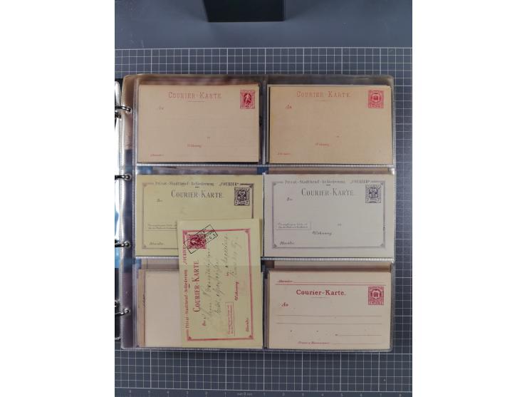 Magdeburg-Courier: 1886/1900, ca. 80 Briefe, Karten und ungebrauchte/gebrauchte Ganzsachen inkl. Privatpost Courier. Dabei u.