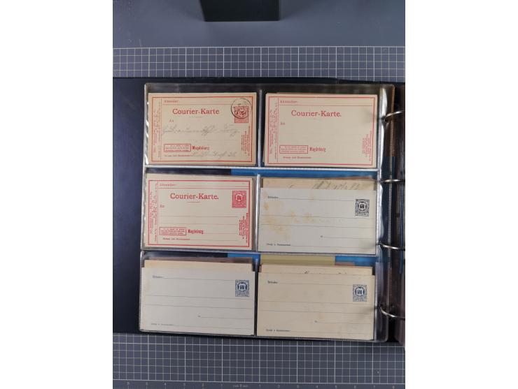 Magdeburg-Courier: 1886/1900, ca. 80 Briefe, Karten und ungebrauchte/gebrauchte Ganzsachen inkl. Privatpost Courier. Dabei u.