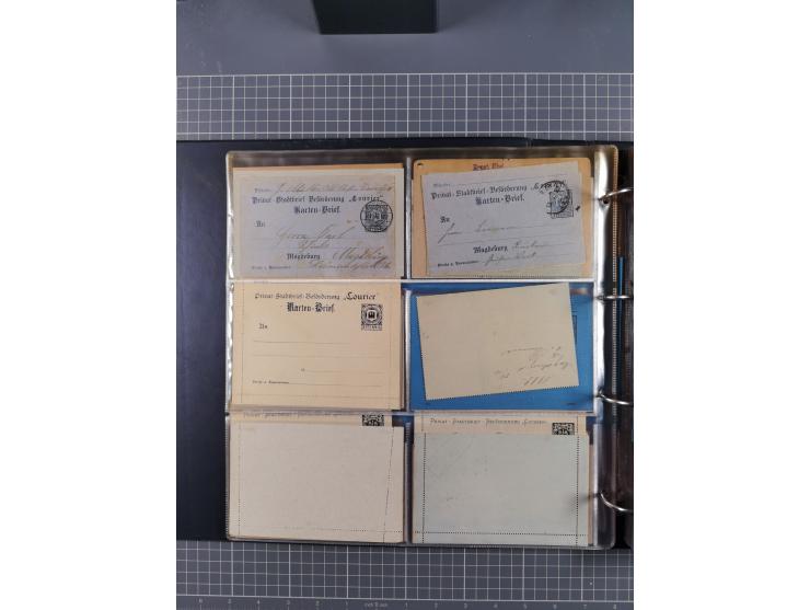 Magdeburg-Courier: 1886/1900, ca. 80 Briefe, Karten und ungebrauchte/gebrauchte Ganzsachen inkl. Privatpost Courier. Dabei u.