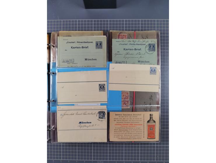 München-Courier: 1896/1900, fast 40 Briefe, Karten und ungebrauchte/gebrauchte Ganzsachenkarten. Dabei u.a. gebrauchte Privat