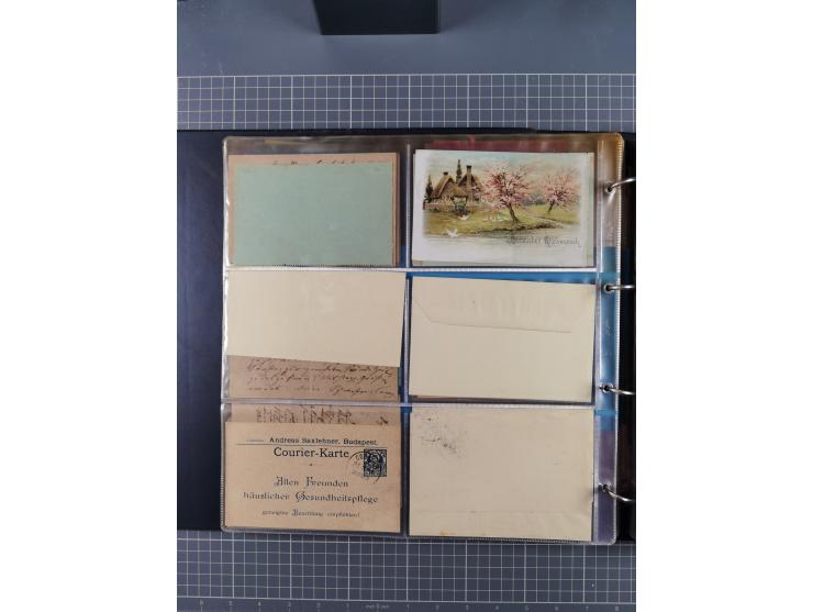 München-Courier: 1896/1900, fast 40 Briefe, Karten und ungebrauchte/gebrauchte Ganzsachenkarten. Dabei u.a. gebrauchte Privat