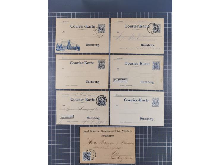 Nürnberg-Courier: 1895/1900, Partie mit 21 Briefen, Karten und ungebrauchten/gebrauchten Ganzsachen. Dabei u.a. Ganzsachenkar