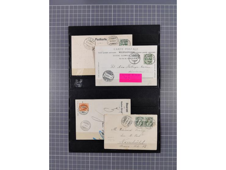 RASIERKLINGEN-STEMPEL: Umfangreiche Sammlung, sauber nach Orten Aarau bis Zürich zusammengetragen, dabei über 220 Briefe und 