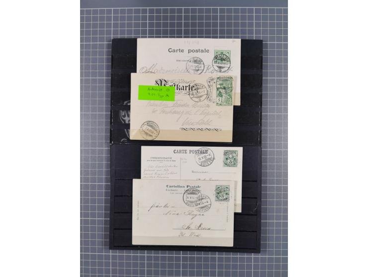 RASIERKLINGEN-STEMPEL: Umfangreiche Sammlung, sauber nach Orten Aarau bis Zürich zusammengetragen, dabei über 220 Briefe und 