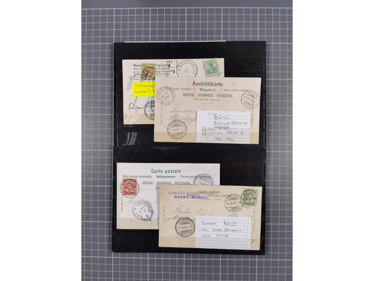 RASIERKLINGEN-STEMPEL: Umfangreiche Sammlung, sauber nach Orten Aarau bis Zürich zusammengetragen, dabei über 220 Briefe und 