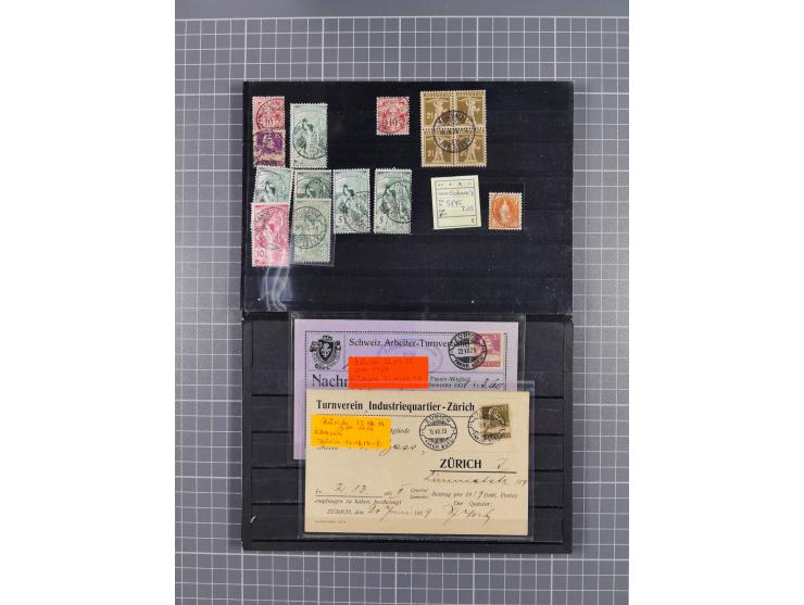 RASIERKLINGEN-STEMPEL: Umfangreiche Sammlung, sauber nach Orten Aarau bis Zürich zusammengetragen, dabei über 220 Briefe und 