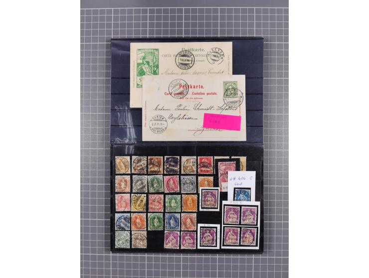 RASIERKLINGEN-STEMPEL: Umfangreiche Sammlung, sauber nach Orten Aarau bis Zürich zusammengetragen, dabei über 220 Briefe und 