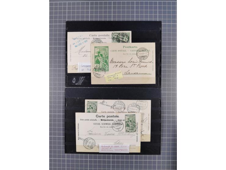 RASIERKLINGEN-STEMPEL: Umfangreiche Sammlung, sauber nach Orten Aarau bis Zürich zusammengetragen, dabei über 220 Briefe und 